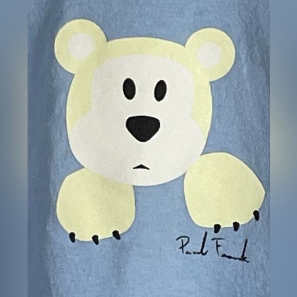 Y2K Vintage Paul Frank Polar Bear baby blue t-shirt 90s graphic tee Kidcore twee - Picture 3 of 6